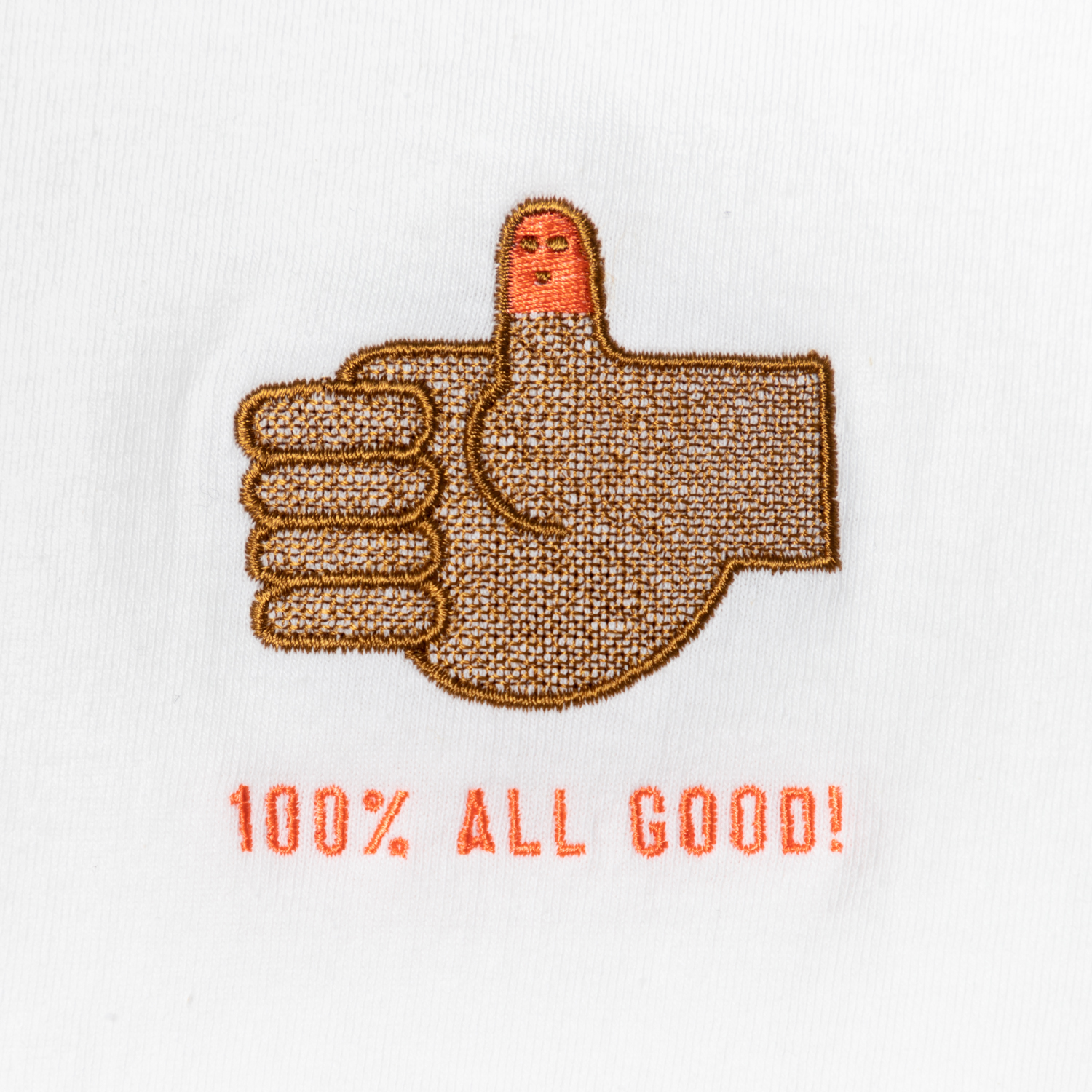100% ALL GOOD! Embroidery Tee designed by Akinobu Maeda
